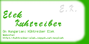 elek kuhtreiber business card