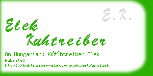 elek kuhtreiber business card